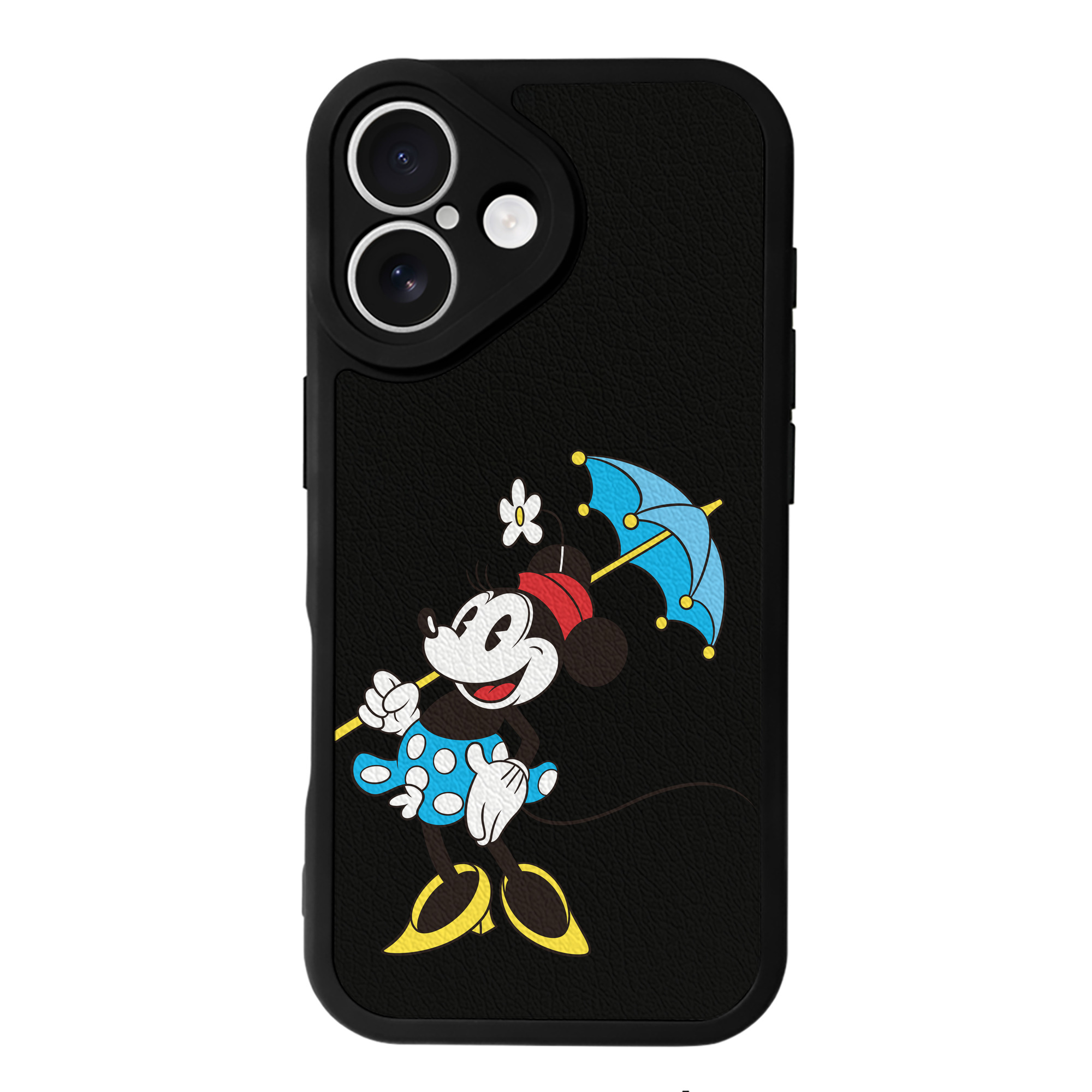 （画像用） ミッキーマウス Mickey Mouse 【iPhone 16シリーズ対応】シリコンスマホケース（レザー調） 材質：シリコン